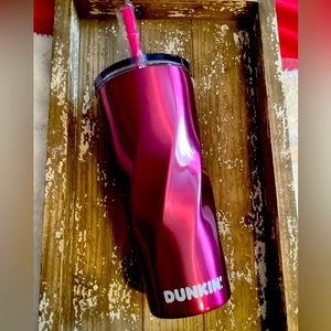 DUNKIN' DONUTS 24 Oz Travel Mug / Insulated Swirl Tumbler PINK 2022